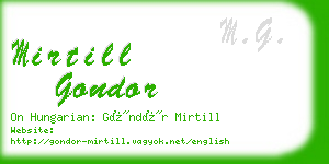 mirtill gondor business card